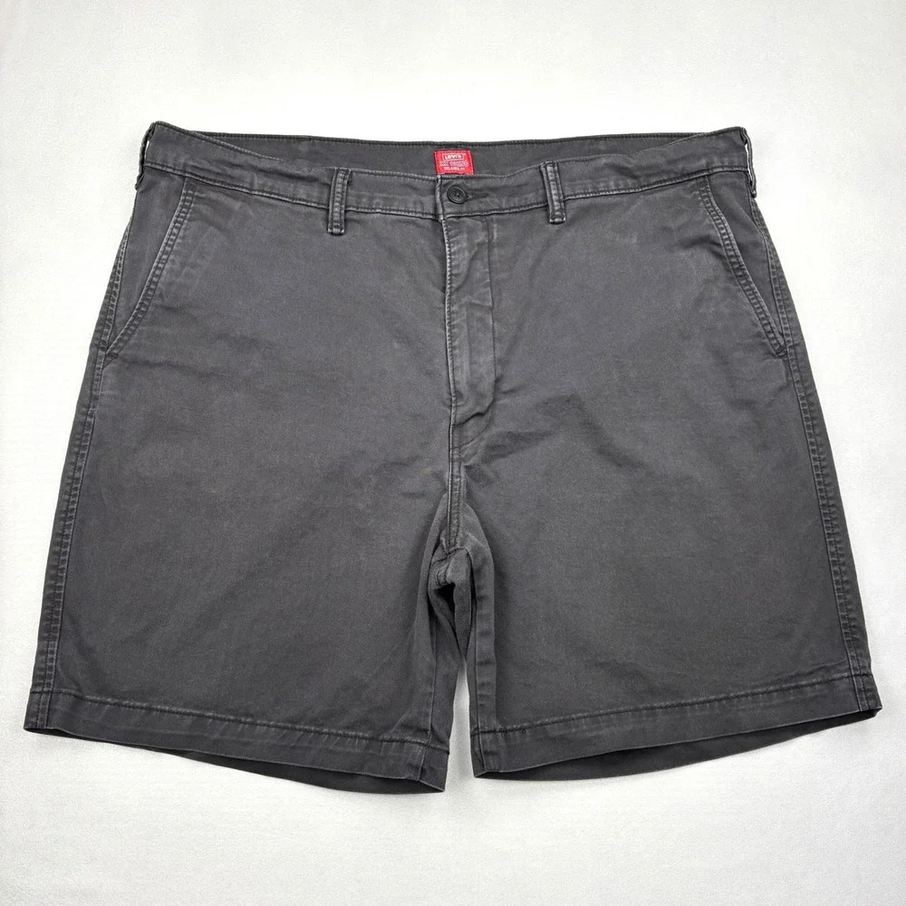 Levis XX Chino Shorts Mens 40 Black Relaxed Fit Stretch Cotton Twill Walk Pants